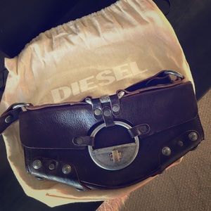 Diesel brown leather handbag, made in Italy